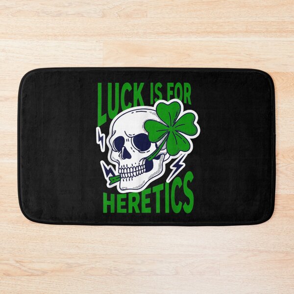 Item preview, Luck Is For Heretics Graffiti Skull Green Clover Christian Streetwear Bible Verse designed and sold by JolinChinn.