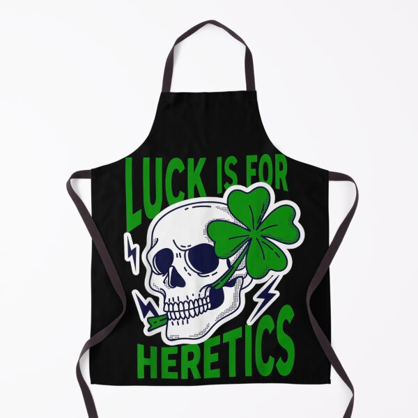 Item preview, Luck Is For Heretics Graffiti Skull Green Clover Christian Streetwear Bible Verse designed and sold by JolinChinn.
