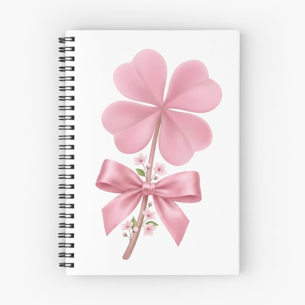 Item preview, Trébol de cuatro hojas con lazo de coqueta rosa designed and sold by DigitalAnnaBanana.