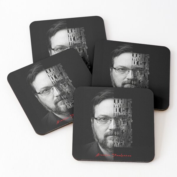 Item preview, Brandon Sanderson Split Face Quote Poster designed and sold by Enea Kelo.