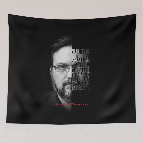 Item preview, Brandon Sanderson Split Face Quote Poster designed and sold by Enea Kelo.