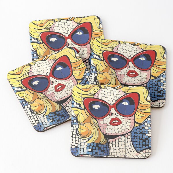 Item preview, Pop Art Mosaic Woman with Red Sunglasses designed and sold by Shoot-The-Moon.