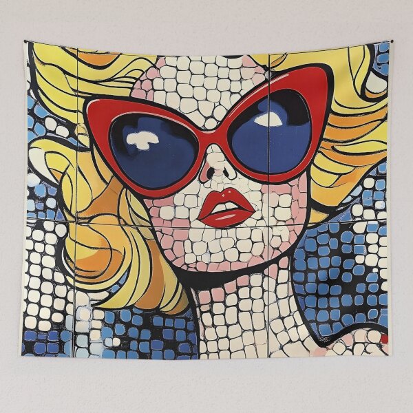 Item preview, Pop Art Mosaic Woman with Red Sunglasses designed and sold by Shoot-The-Moon.