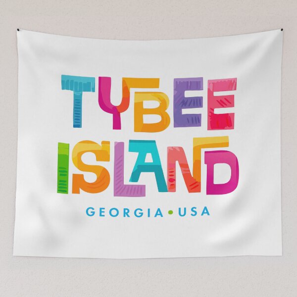 Item preview, Tybee Island Georgia Retro Typographic Design designed and sold by Futurebeachbum.