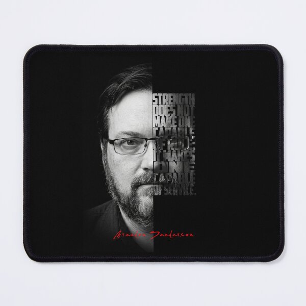 Item preview, Brandon Sanderson Split Face Quote Poster designed and sold by Enea Kelo.