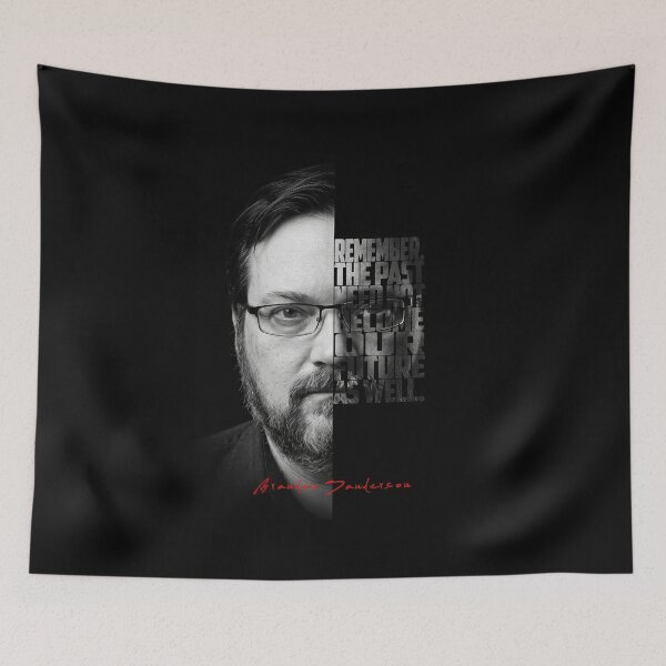 Item preview, Brandon Sanderson Split Face Quote Poster designed and sold by Enea Kelo.