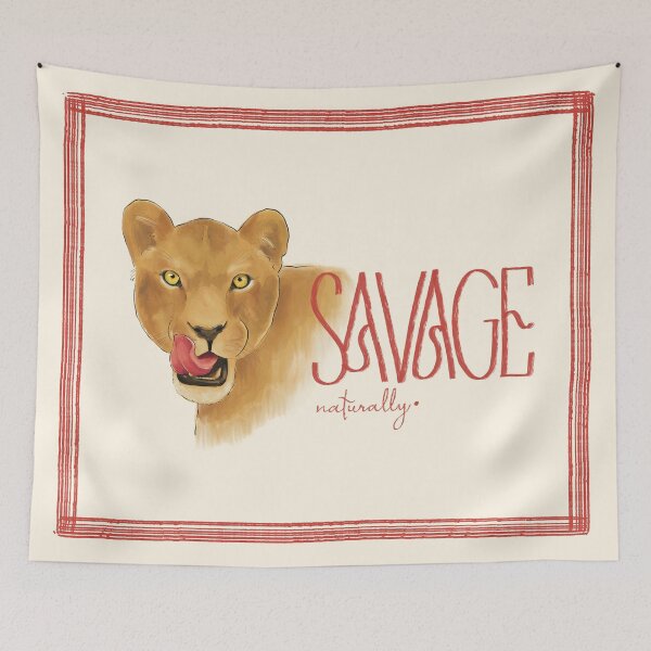 Item preview, Savage Naturally Lioness Wild Cat Illustration designed and sold by art-injoy.