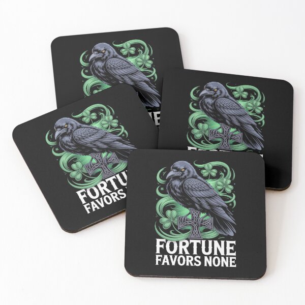 Item preview, Fortune Favors None – Celtic Cross Raven Green Swirl St. Patrick's Day designed and sold by DarylWelsh2024.
