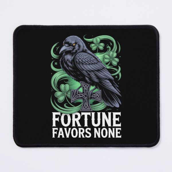 Item preview, Fortune Favors None – Celtic Cross Raven Green Swirl St. Patrick's Day designed and sold by DarylWelsh2024.