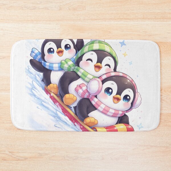 Item preview, Happy Sledding Penguins - Cute Winter Adventure. designed and sold by Lylysun.
