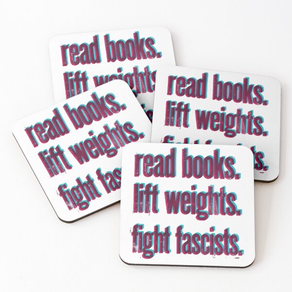 Item preview, Read Books Lift Weights Fight Fascists Activism Anti Fascist Book Lover designed and sold by SkeletonsDanger.