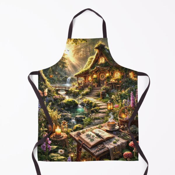 Item preview, Enchanted Forest Cottage – Cozy Cottagecore Fantasy Nature Art designed and sold by DrakariArt.