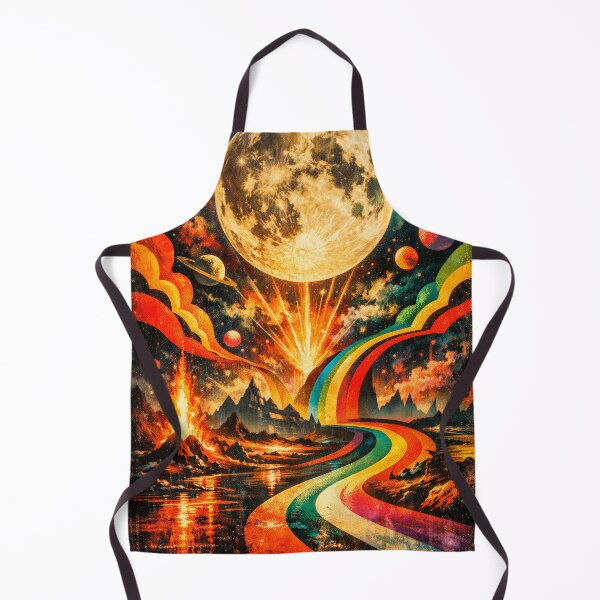 Item preview, Psychedelic Retro Space Moon Rainbow Cosmic Art designed and sold by Cine8.