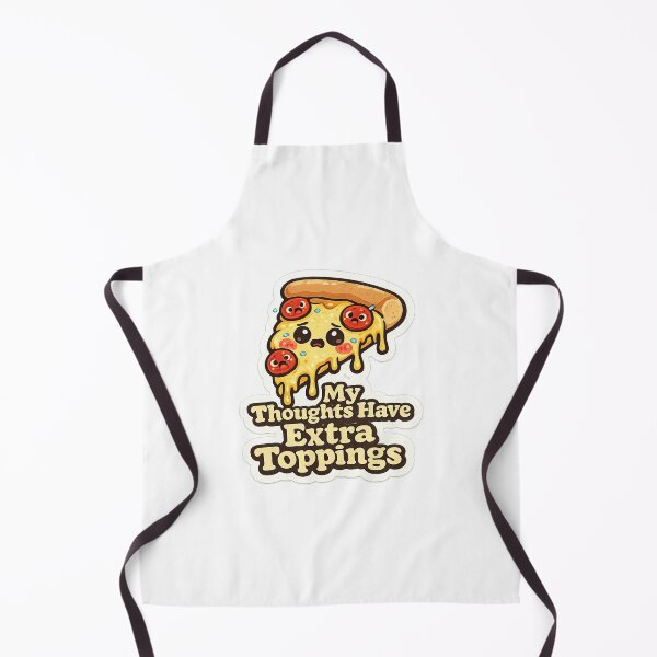 Item preview, My Thoughts Have Extra Toppings – Cute Overthinking Pizza designed and sold by Samuel Collings.