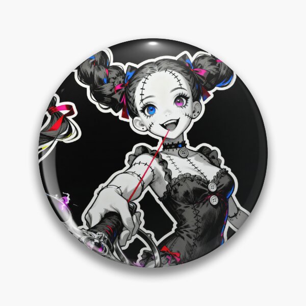 Item preview, cursed doll saint saint of sin gothic seamstress scissors weapon cinematic lighting electric purple halo dark fantasy character design designed and sold by DarkMedieval.