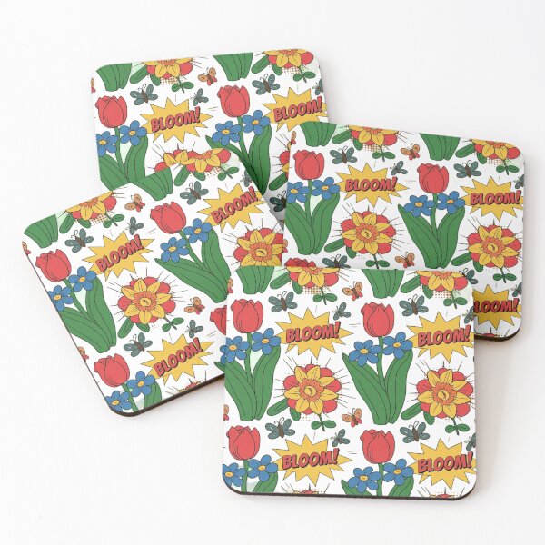 Item preview, Vibrant Comic Book BLOOM! Spring Floral Seamless Pattern designed and sold by Midnight Veil Designs.