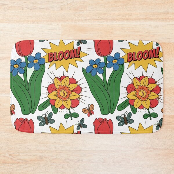 Item preview, Vibrant Comic Book BLOOM! Spring Floral Seamless Pattern designed and sold by Midnight Veil Designs.