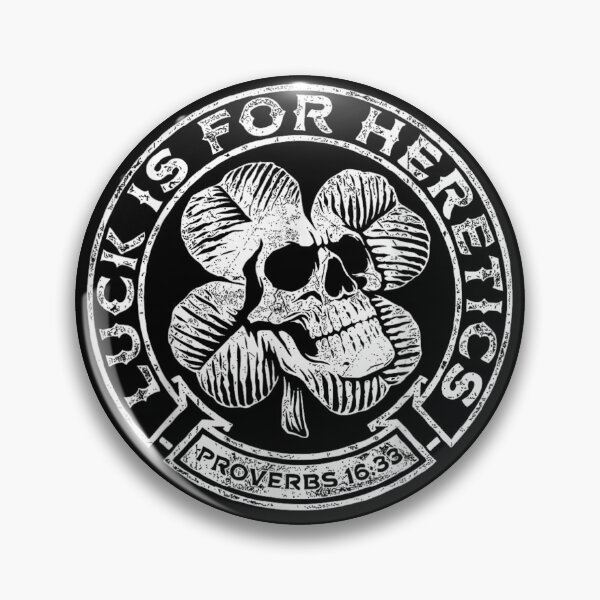 Item preview, Luck Is For Heretics Proverbs 16 33 Christian Skull Shamrock Gothic T-Shirt designed and sold by Chaya Reid.