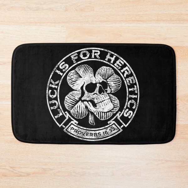 Item preview, Luck Is For Heretics Proverbs 16 33 Christian Skull Shamrock Gothic T-Shirt designed and sold by Chaya Reid.