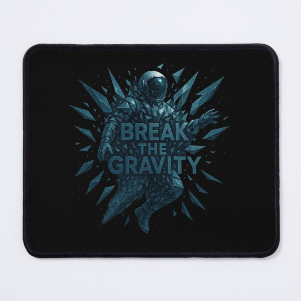 Item preview, Break The Gravity - Astronaut Disintegrating into Geometric Fragments in Space designed and sold by MKreative Studio.