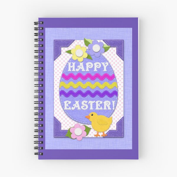 Item preview, Happy Easter Chick Flowers and Egg Felt Look in Purple designed and sold by CheriesArt.