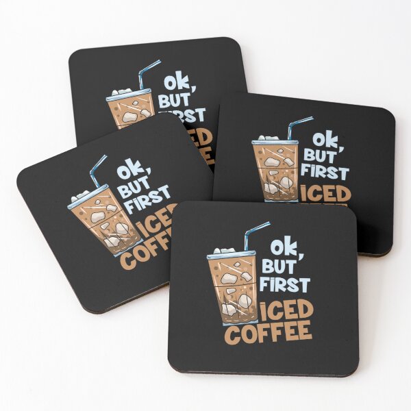 Item preview, Ok But First Iced Coffee Aesthetic Caffeine Addict Summer Drink Illustration designed and sold by Chaya Reid.