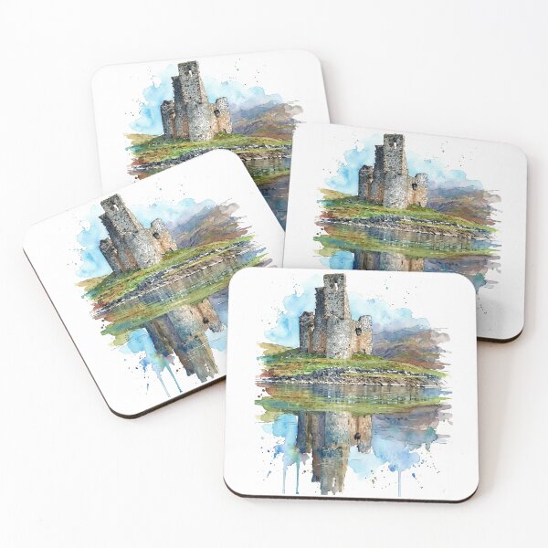 Item preview, Watercolour illustration of Ardvreck Castle, Highlands, Scotland designed and sold by davidelder.