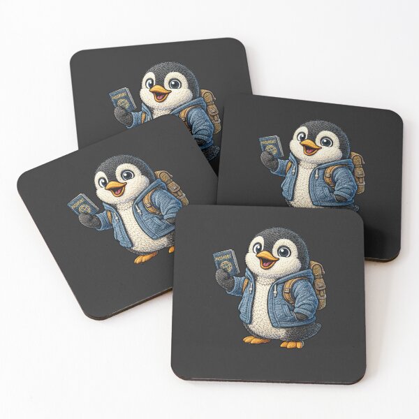 Item preview, Travel Nomad Penguin – Embroidered Patch Style Adventure Animal Art designed and sold by ColorSplash123.