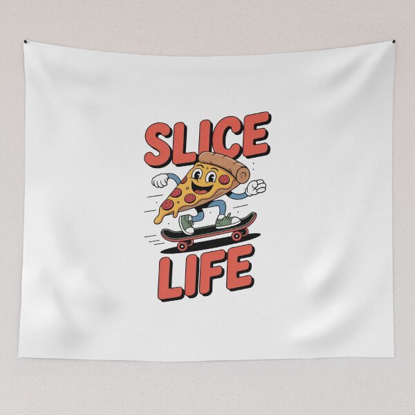 Item preview, Slice Life Funny Pizza Skateboard Cartoon Sticker designed and sold by Enea Kelo.