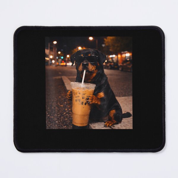 Item preview, Funny Rottweiler Metzgerhund Drinking Iced Coffee Lover Dog designed and sold by Boutkimaewab.