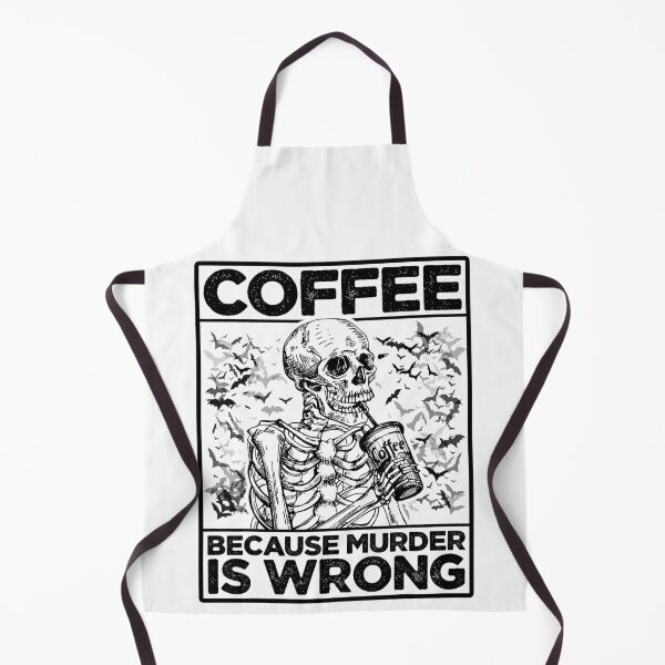 Item preview, Coffee Because Murder Is Wrong Dark Humor Skeleton Bat Gothic Art designed and sold by Chaya Reid.