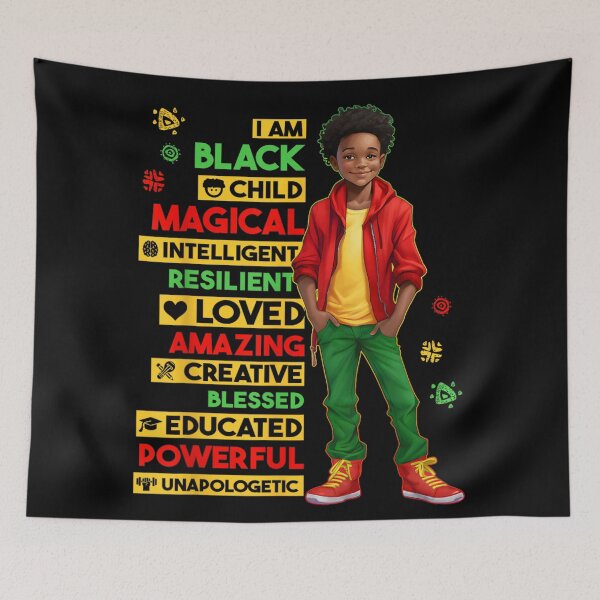 Item preview, I Am Black Child Magical Powerful Intelligent Educated Resilient Boy Portrait designed and sold by Chaya Reid.