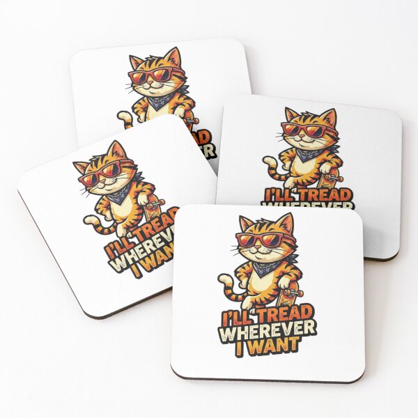 Item preview, Cool Skater Cat – “I’ll Tread Wherever I Want” Funny Rebel Kitty Design designed and sold by Shopex10.