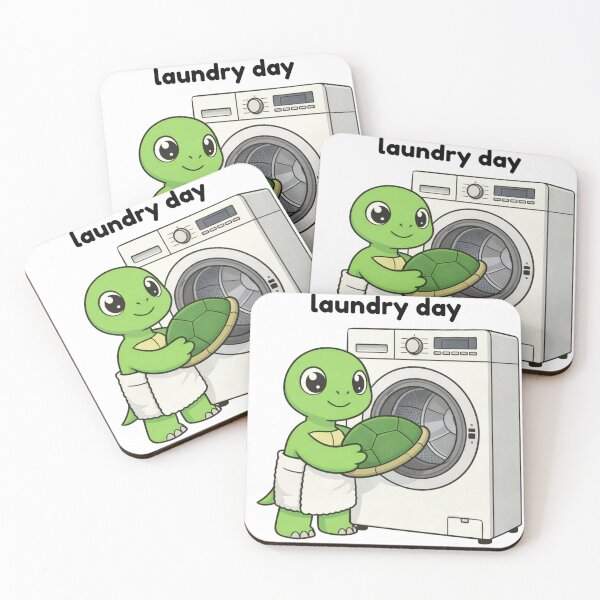 Item preview, Cute Turtle Laundry Day Cartoon designed and sold by madebysiwa.