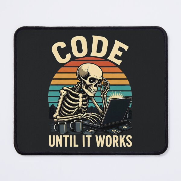 Item preview, Coding Skeleton Humor – Retro Programmer Motivation designed and sold by Taans-Creation.