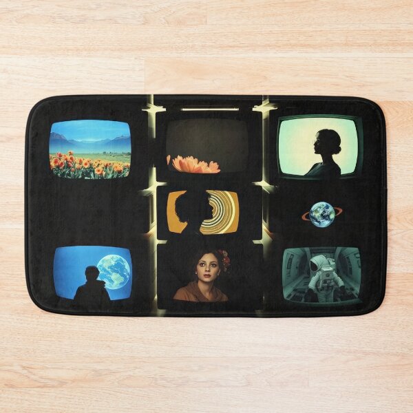 Item preview, Retro TV Wall Dinosaurs Astronauts Space Sci-Fi Art designed and sold by Cine8.