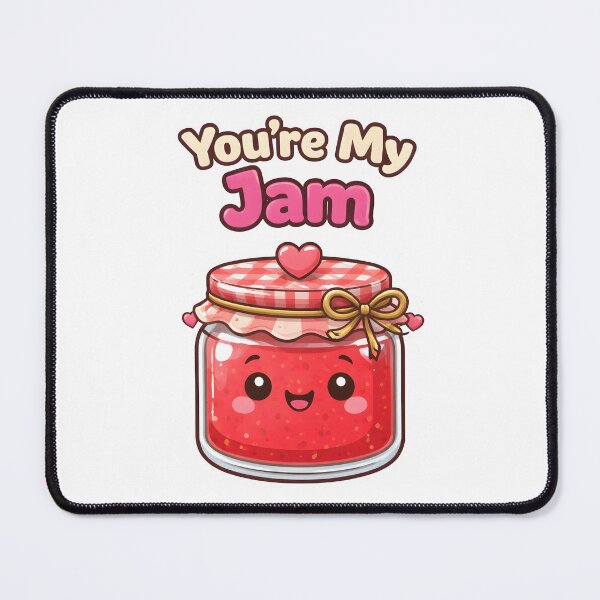 Item preview, You're My Jam Cute Kawaii Strawberry Jar Design. designed and sold by The-T-In-Retro.