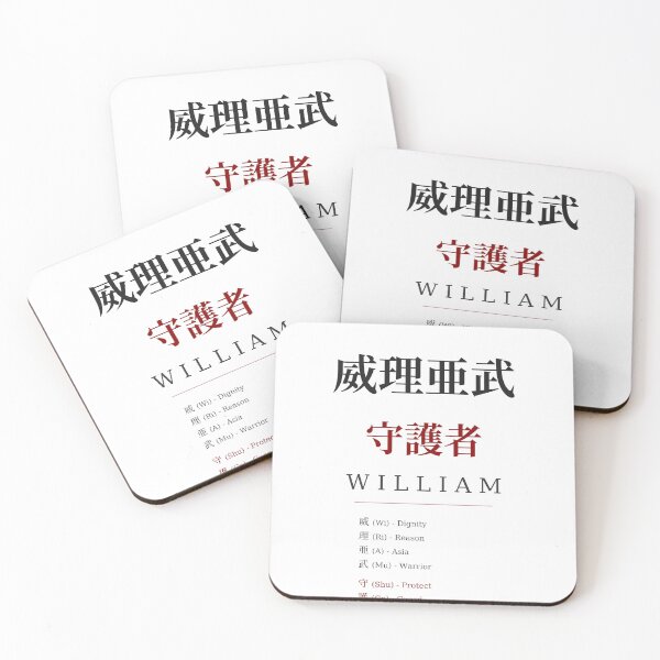 Item preview, William Japanese Kanji Name - Resolute Protector designed and sold by TokyoInkWorks.