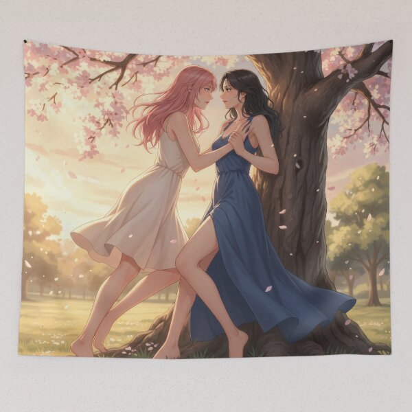 Item preview, Two majestic YURI girls in a romantic spring party designed and sold by GerwantSHOP.