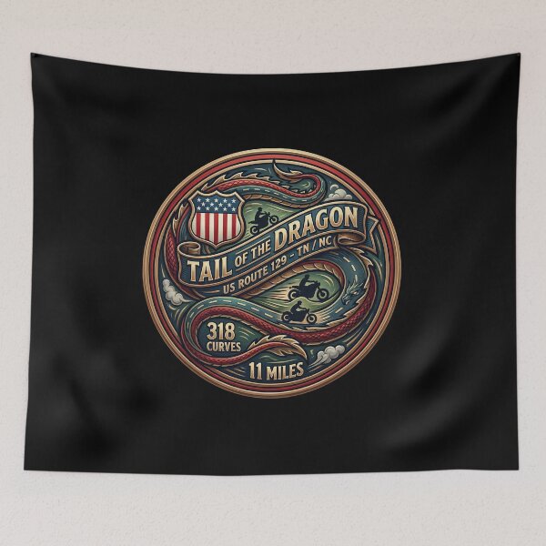 Item preview, Tail of the Dragon Route 129 Mountain Road Illustration designed and sold by enzoade.