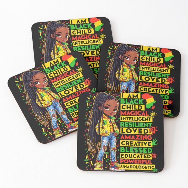 Item preview, I Am Black Child Magical Anime Girl Braids Streetwear Powerful Affirmations designed and sold by Daisy Grimes.