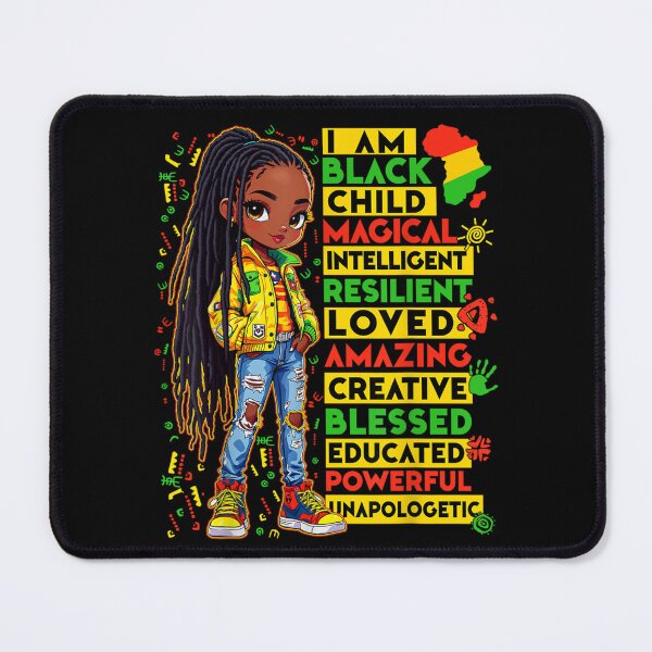 Item preview, I Am Black Child Magical Anime Girl Braids Streetwear Powerful Affirmations designed and sold by Daisy Grimes.