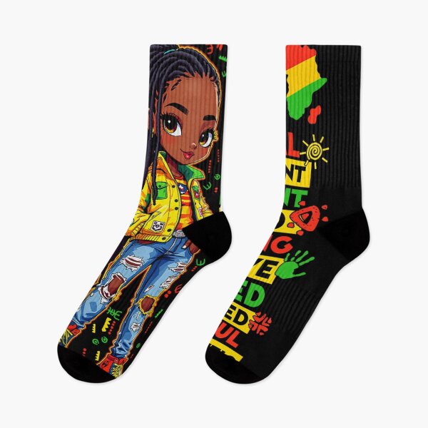 Item preview, I Am Black Child Magical Anime Girl Braids Streetwear Powerful Affirmations designed and sold by Daisy Grimes.