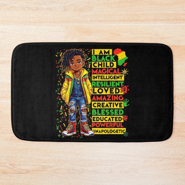 Item preview, I Am Black Child Magical Cool Anime Boy Dreadlocks Streetwear Affirmation designed and sold by Daisy Grimes.