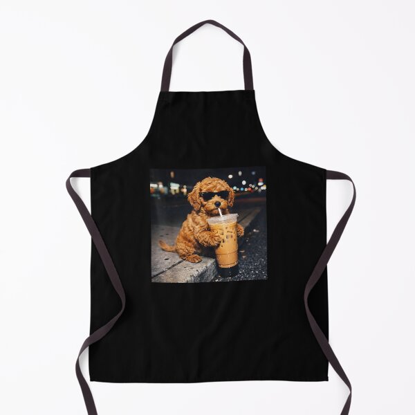 Item preview, Dog Goldendoodle Drinking Iced Coffee Funny Animal Meme designed and sold by Boutkimaewab.