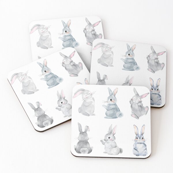 Item preview, Copy of Set of Brown Watercolor Rabbits designed and sold by Sagi Jane Art.