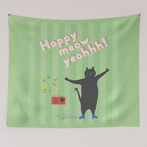 Item preview, Happy meow yeahhh! Cat designed and sold by natural-neutral.