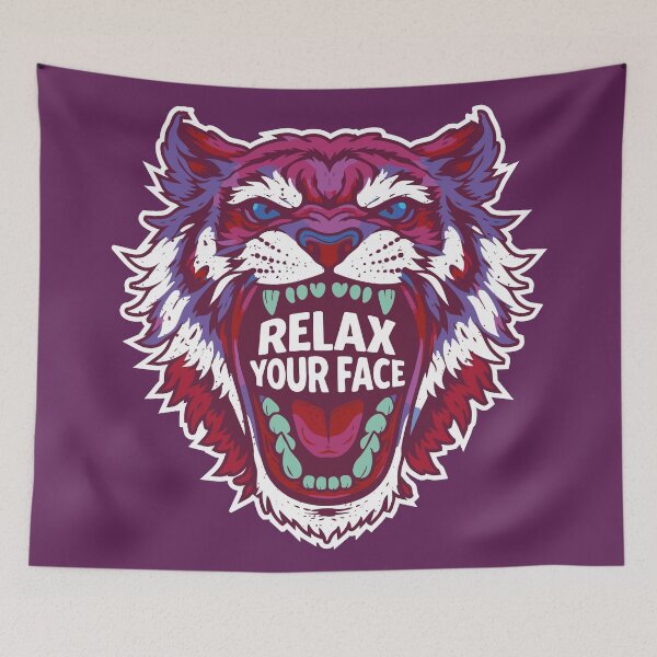 Item preview, Relax Your Face Angry Tiger Graphic designed and sold by CamaleonDesigns.