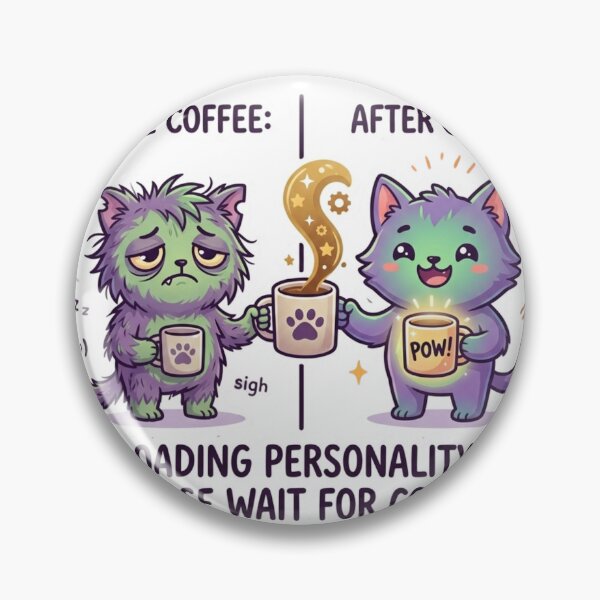 Item preview, Before and After Coffee - Loading Personality Funny Monster Sticker designed and sold by ZYNORAworld.