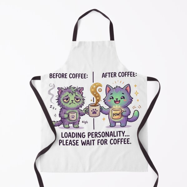 Item preview, Before and After Coffee - Loading Personality Funny Monster Sticker designed and sold by ZYNORAworld.